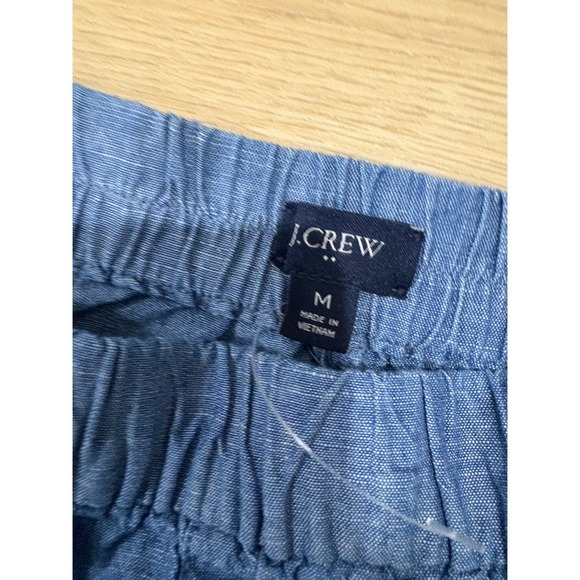 J.Crew Womens Medium Blue Chambray Pull On Elastic Waist Casual Shorts - Picture 3 of 4